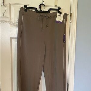 Women's Track Pants Joggers - Taupe with Side Stripe